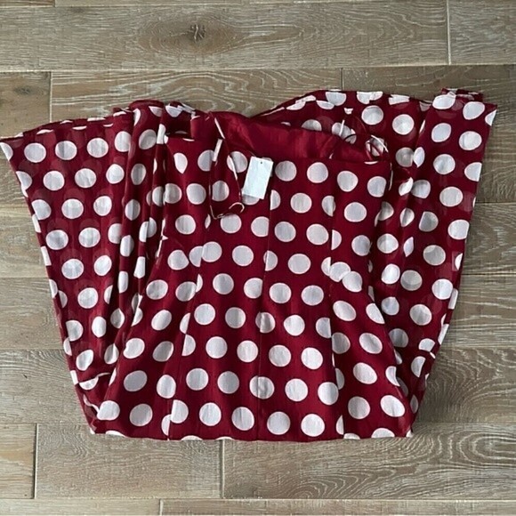 NWT C/MEO COLLECTIVE Unending Spaghetti Strap Midi Dress Red Polka Dot - Picture 6 of 6